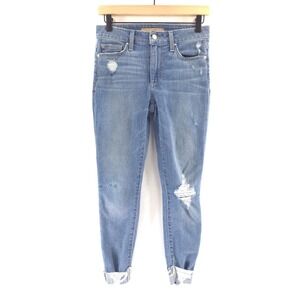 Joe's Jeans Women Skinny Ankle Jeans Size 26 Blue Distressed Frayed Hem CL# 138